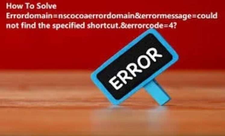 Error: "errordomain=nscocoaerrordomain&errormessage=could not find the specified shortcut.&errorcode=4"